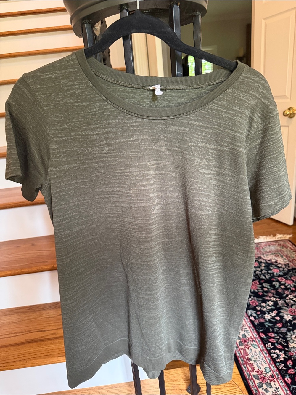 Lululemon Olive Green Textured Short Sleeve Tee